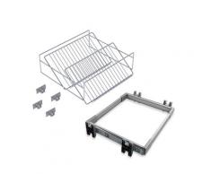 Cassetto Porta Scarpe Scarpiera Per Armadio 60 Cm Emuca Grigio Metallizzato