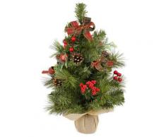 Mini Albero Di Natale Artificiale Addobbato 56 Cm Con Led Vanzetti Verde