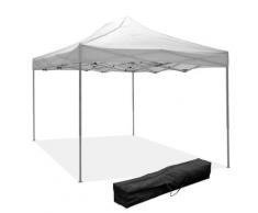 Gazebo Da Giardino Pieghevole 3x4,5m In Acciao E Tessuto Oxford Bianco