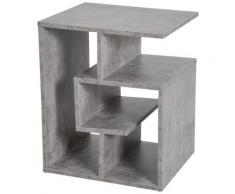 Mobiletto Libreria A 3 Livelli In Legno Grigio Effetto Cemento 45x40x55 Cm Benzoni