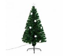 Albero Di Natale Artificiale 120 Cm In Fibra Ottica Con 16 Led A Forma Di Stella Benzoni