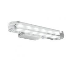 Applique Bagno Alluminio Cromo Profilo Acrilico Trasparente Led 6 Watt Luce Calda Intec Led-w-phoenix/6w