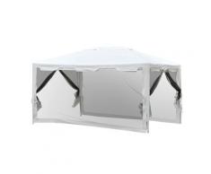 Gazebo In Tessuto Pe Con Zanzariera Bianco 4x3m Miozzi