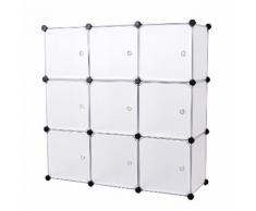 Armadio Guardaroba Modulare 9 Cubi Rizzetti Cube Bianco