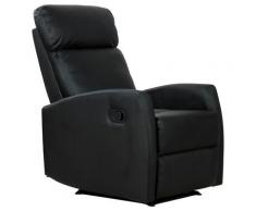 Poltrona Relax Reclinabile Ergonomica In Ecopelle 65x92x100 Cm Nero Benzoni