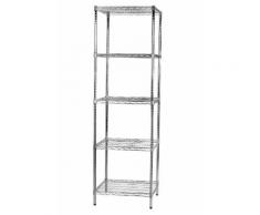 Scaffale In Metallo Cromato 5 Ripiani 60x60x200cm Tosini 5x606020