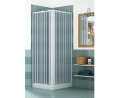 Box Doccia Angolare 80x80 Cm 2 Ante A Soffietto In Pvc H185 Caldoni Manen Bianco