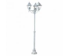 Lampada Palo Tre Luci Colore Bianco E Argento Per Esterno Linea Old Sovil