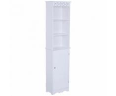 Mobile A Colonna Per Bagno In Legno 40x23x160 Cm Benzoni Floreale Bianco