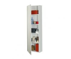 Scarpiera Libreria 5 Ripiani In Melaminico 52,5x23x160cm Tft Sc Bianca Specchio