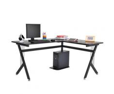 Scrivania Da Ufficio Angolare 155x130x76 Cm In Legno Benzoni Nera