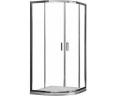 Box Doccia Semicircolare 80x80 Cm 2 Ante Scorrevoli In Cristallo Trasparente 6mm H198 Fosterberg Dragor