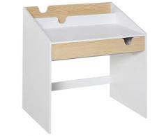 Scrivania Con Libreria Per Bambini 70x50x75 Cm In Legno Bianca