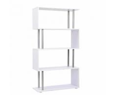 Libreria Di Design Moderna 4 Ripiani Bianco 80x30x145 Cm Benzoni