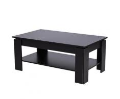 Tavolino Da Caffè A 2 Livelli In Legno Nero 110x65x47 Cm Benzoni