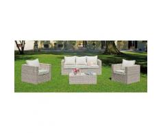 Set Salotto Da Giardino In Alluminio Divano 2 Poltrone E Tavolino Vorghini Santiago