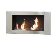 Camino A Bioetanolo Da Parete 110x5 Cm Grigio Silver