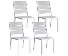 Set 4 Sedie Da Giardino In Alluminio Kraus Modigliani Bianche E Grigio