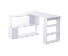 Scrivania Da Ufficio Ad Angolo In Legno 120x100x74 Cm Benzoni Bianca