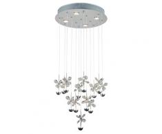 Plafoniera Metallo Fiori In Cristallo K9 Lampada Interni Led 21 Watt Gu10 Luce Naturale Ambiente Led-belen-pl10