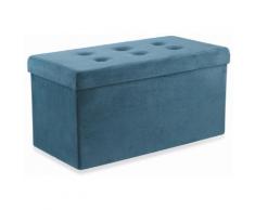 Baule Cassapanca Pouf Contenitore In Velluto Soriani Blu