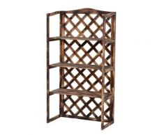 Portapiante Scaffalatura Fioriera A 3 Ripiani In Legno Di Abete 80x40x150 Cm Miozzi