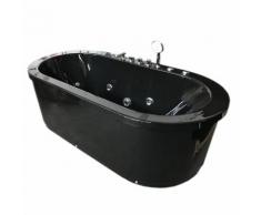 Vasca Da Bagno Idromassaggio 185x95 Cm Carnelli Freestanding Cancun Nera