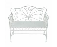 Panchina 2 Posti Da Giardino In Ferro Romantico Bianco 109.5x51x95.5 Cm Miozzi