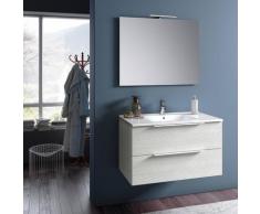 Mobile Da Bagno Sospeso Con Lavabo Specchio E Lampada A Led Tft Luna Bianco Rè Di Londra