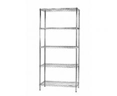 Scaffale In Metallo Cromato 5 Ripiani 45x90x200cm Tosini 5x459020