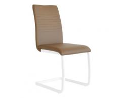Sedia Lounge Cappuccino Similpelle/strutt. Bianca Crumer