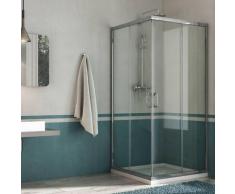 Box Doccia Angolare 80x80 Cm 2 Ante Scorrevoli In Cristallo Trasparente 6mm H185 Fosterberg Vejle