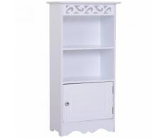 Mobiletto Da Bagno In 40x23x80 Cm Benzoni Floreale Bianco