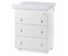 Cassettiera In Legno Con Fasciatoio E Vaschetta Italbaby Flash Bianco