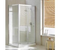 Box Doccia Angolare 80x140 Cm 1 Anta Scorrevole In Cristallo Trasparente 6mm H198 Fosterberg Viborg Duo