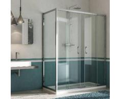 Box Doccia Angolare 70x160 Cm 2 Ante Scorrevoli In Cristallo Trasparente 6mm H185 Fosterberg Kolding Duo