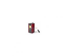 STUFA A PELLET VENTILATA KING MODELLO KING 118 BKI DA 10 KW IN ACCIAIO VERNICIATO COLOR BORDEAUX