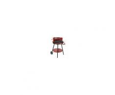 Outsunny Barbecue Grill a Carbone Altezza regolabile con Ruote, Nero e Rosso 67 x 51 x 82 cm