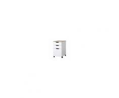 Homcom Cassettiera Armadietto Portadocumenti in Legno, Bianco, 33x45x60cm