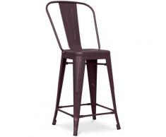 Sgabello da bar Tolix quadrati con schienale Pauchard Style - 60cm Bronzo