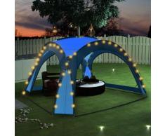 Tenda per Feste con LED e 4 Pareti 3,6x3,6x2,3 m Blu