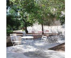 Set Bistrot Tavolo Con 2 Sedie Pieghevoli Da Giardino Per Esterno In Ferro Scarlatto