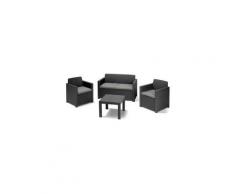 Keter Set salottino grafite 4pz salotto divano da giardino per esterno in resina vimini Rattan