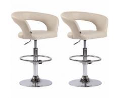 Set 2 sgabelli cucina Jaen Crema Similpelle