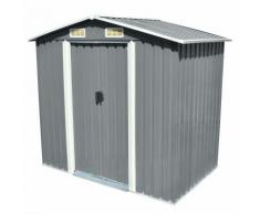 Capanno per Attrezzi in Metallo Grigio 204x132x186 cm