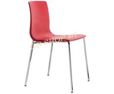 Gbshop - SEDIA ALICE confezione da 4 pezzi Rosso Geranio/ gambe Acciaio Cromato