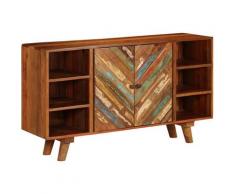 vidaXL Credenza in Legno Massello di Recupero 140x40x80 cm - Marrone