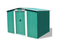 Capanno per Attrezzi in Metallo Verde 257x205x178 cm