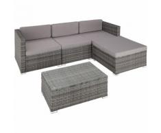 Salottino in rattan Firenze - arredo giardino, mobili da giardino, divani da esterno - grigio