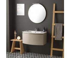 Kiamami Valentina - MOBILE BAGNO SOSPESO CM82 CON CASSETTONE CURVO CAPPUCCINO LUCIDO RIVA